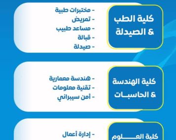 إسهاماً في خدمة المجتمع وتأهيل وتمكين الكوادر الوطنية 🇾🇪🎓 تعلن #جامعة_العلوم_والتكنولوجيا_إب عن فتح التسجيل بنظام #التجسير في التخصصات التالية : كلية الطب & الصيدلة 🩺💊: • مختبرات طبية • تمريض • مساعد طبيب • قبالة • صيدلة كلية الهندسة & الحاسبات 🏗💻: • هندسة معمارية • تقنية معلومات • أمن سيبراني كلية العلوم الإدارية & الإنسانية 📈: • محاسبة • إدارة أعمال • لغة إنجليزية - للمزيد من المعلومات يرجى مراجعة لجنة القبول والتسجيل في مبنى فرع الجامعة. - العنوان : إب - خط الثلاثين - تقاطع شارع 22 مايو. ✍️ #جامعة_العلوم_والتكنولوجيا_إب #ثلاثون_عاماً #ريادة_وتميز #الطريق_إلى_مستقبل_أفضل #usteduy_ibb