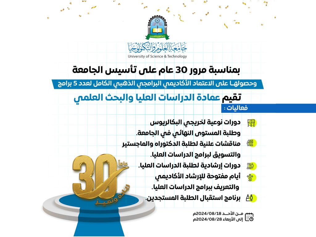 فعاليات مميزة بمناسبة مرور 30 عاماً من الريادة والتميز 🎓