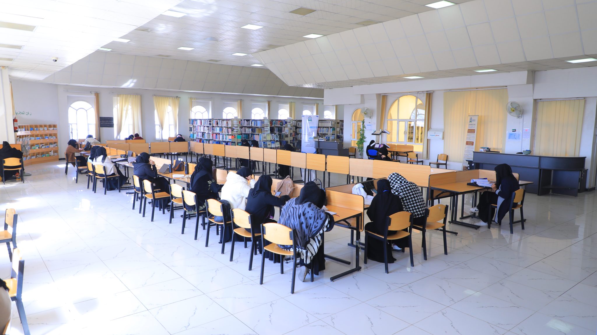 Library study area for female students